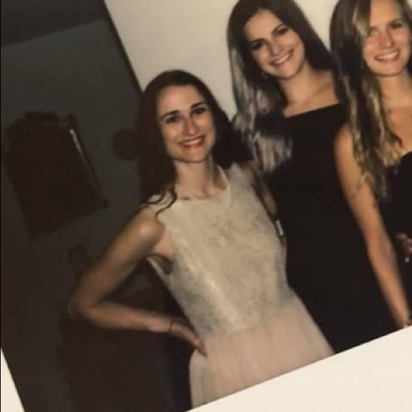 Lace and Tulle lined cocktail dress in peach pink - Picture 2 of 11